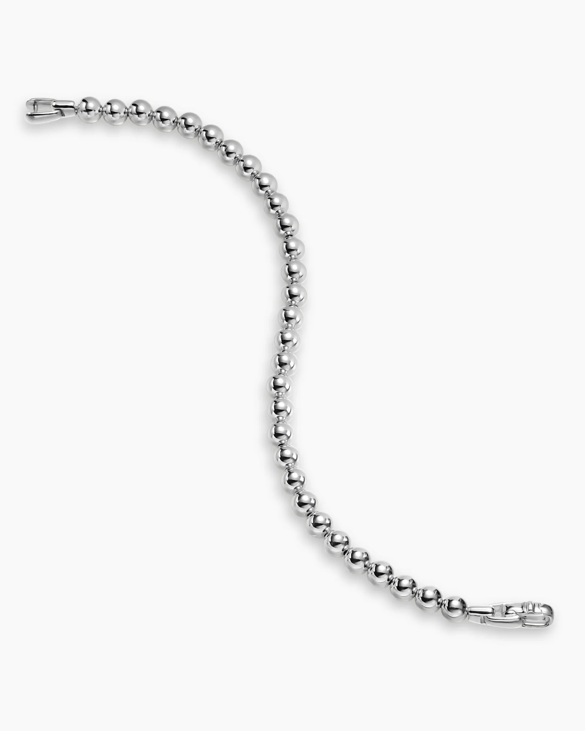 Spiritual Beads Metal Bead Bracelet Sterling Silver, 6mm