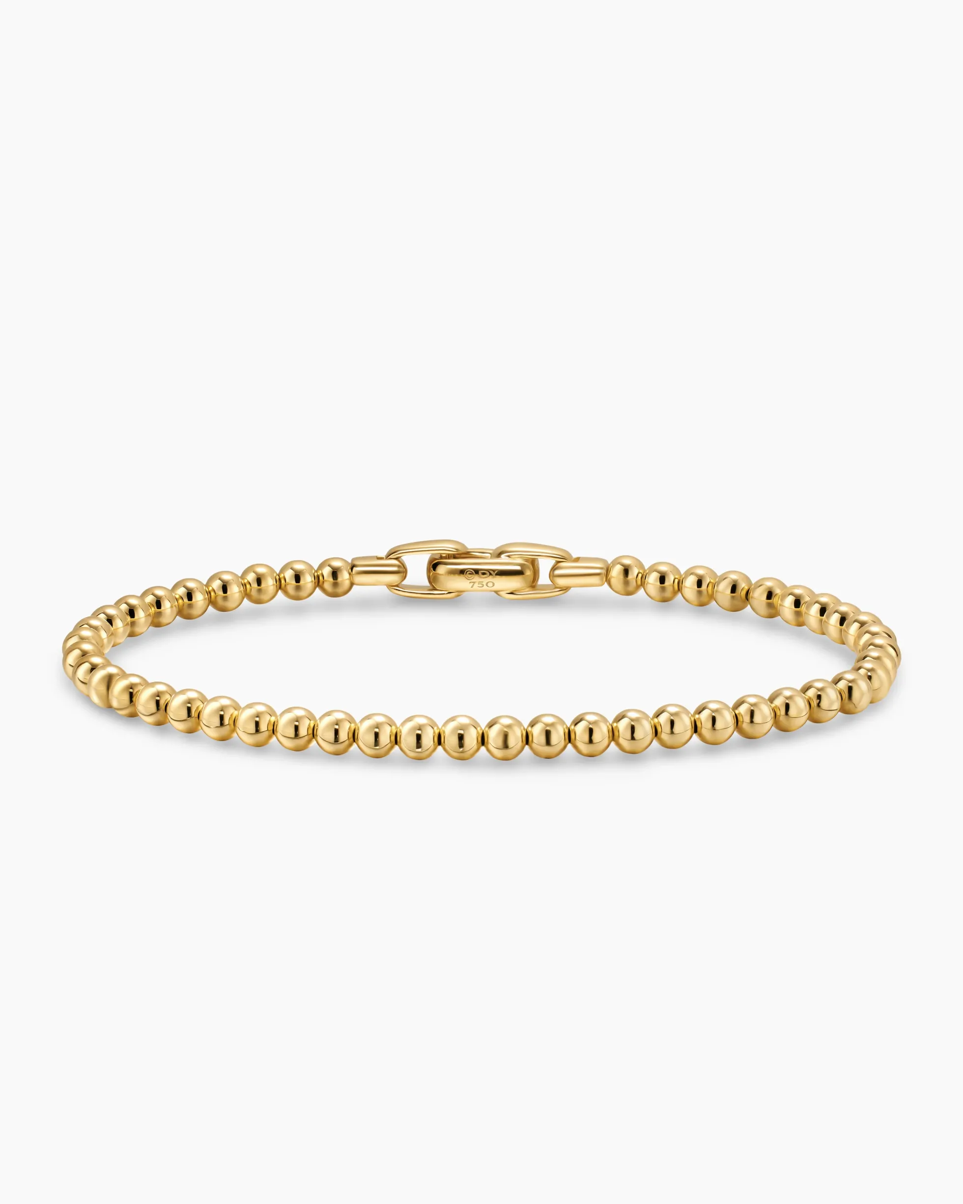 Spiritual Beads Metal Bead Bracelet 18K Yellow Gold, 4mm