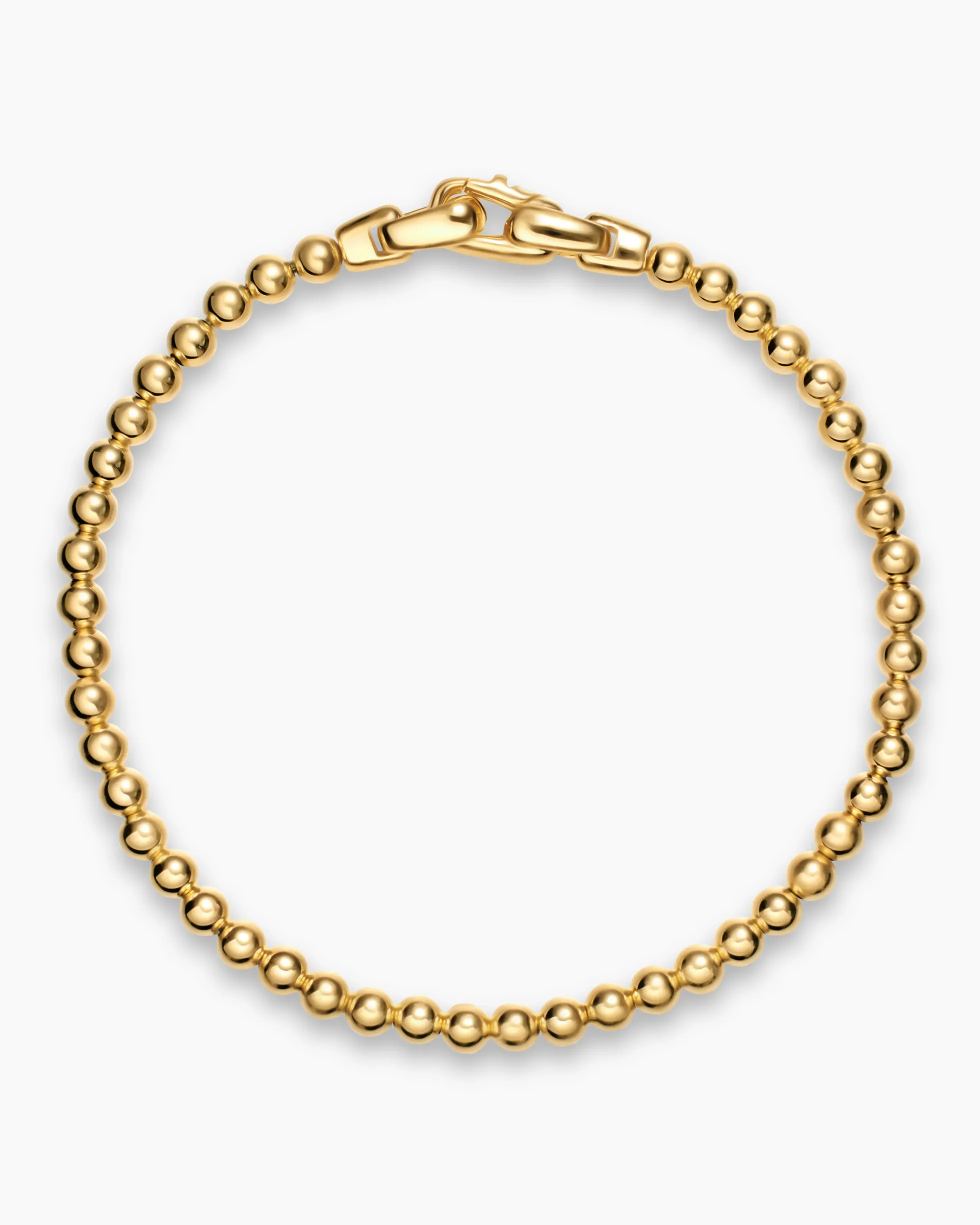 Spiritual Beads Metal Bead Bracelet 18K Yellow Gold, 4mm