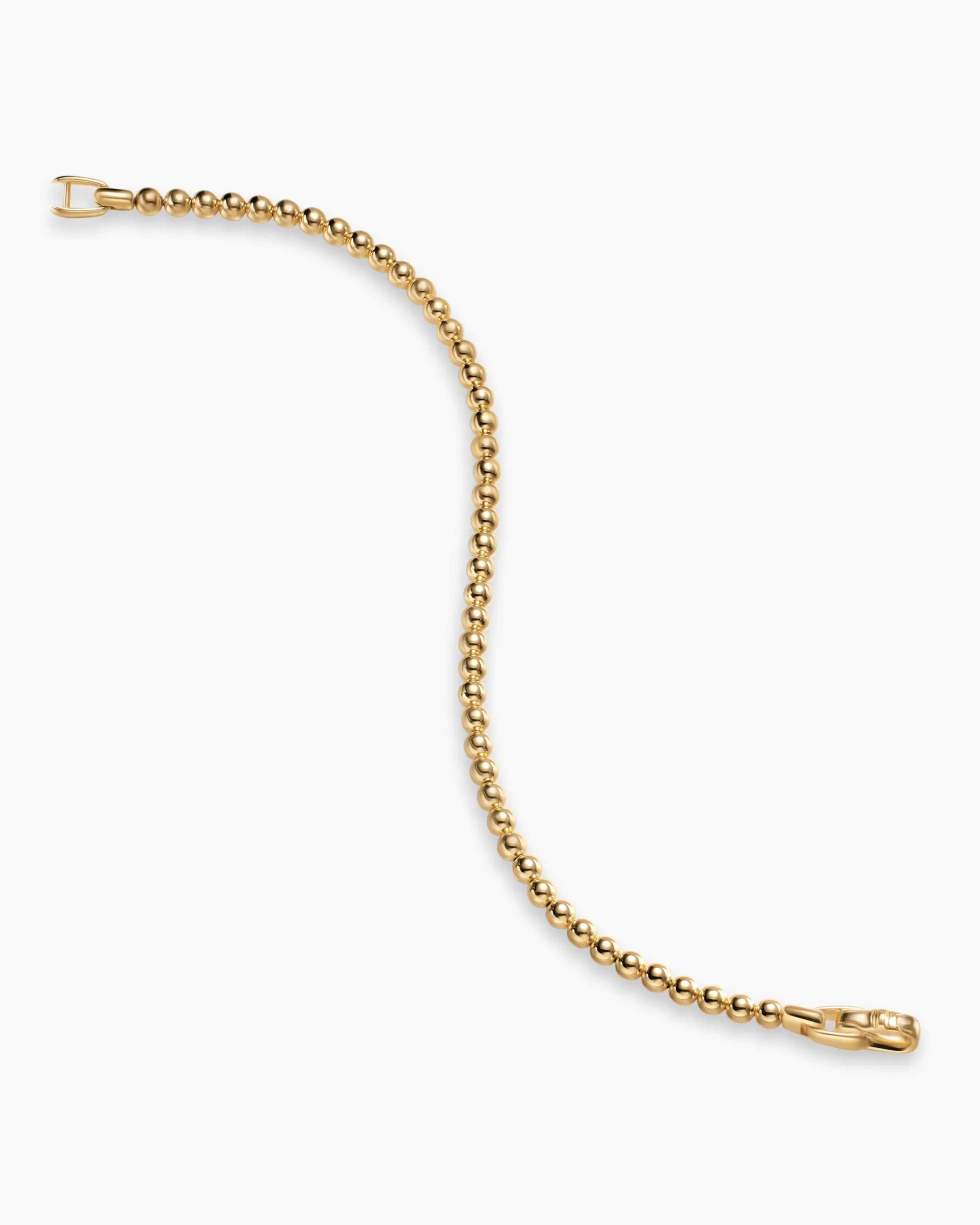 Spiritual Beads Metal Bead Bracelet 18K Yellow Gold, 4mm