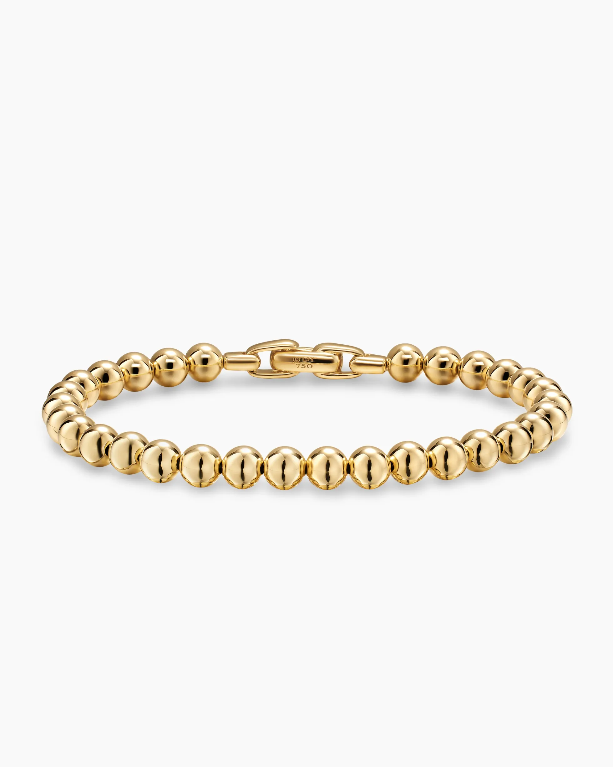 Spiritual Beads Metal Bead Bracelet 18K Yellow Gold, 6mm