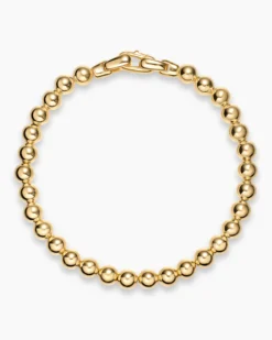 Spiritual Beads Metal Bead Bracelet 18K Yellow Gold, 6mm