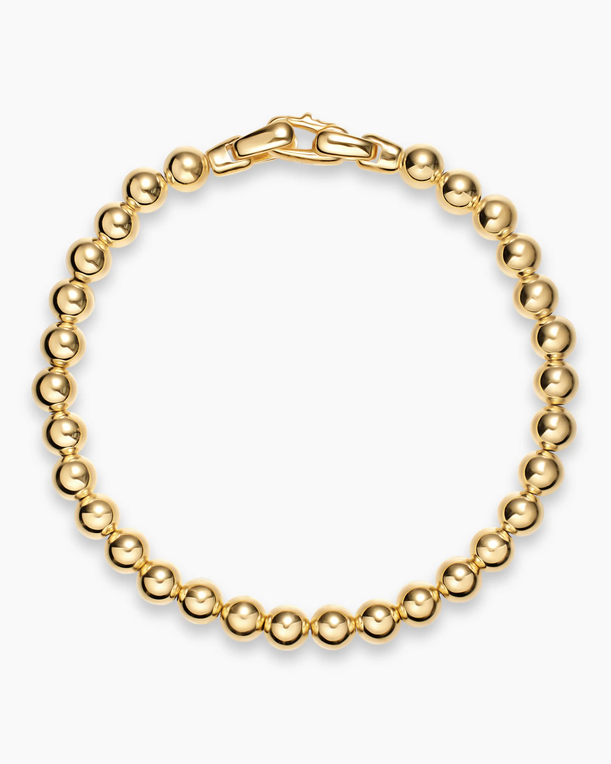 Spiritual Beads Metal Bead Bracelet 18K Yellow Gold, 6mm