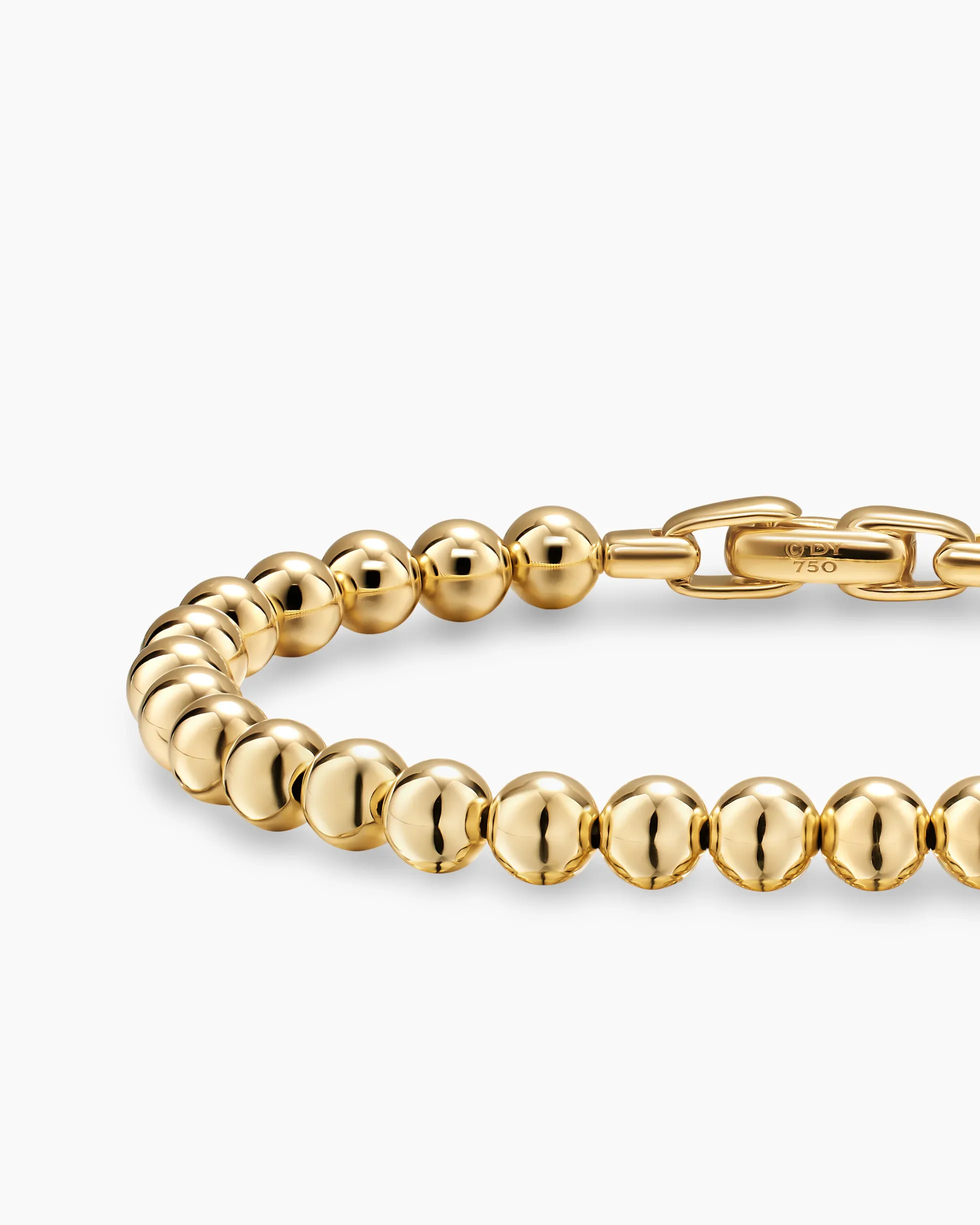 Spiritual Beads Metal Bead Bracelet 18K Yellow Gold, 6mm