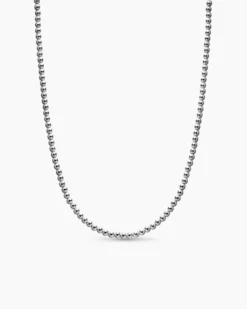 Spiritual Beads Metal Bead Necklace Sterling Silver, 4mm
