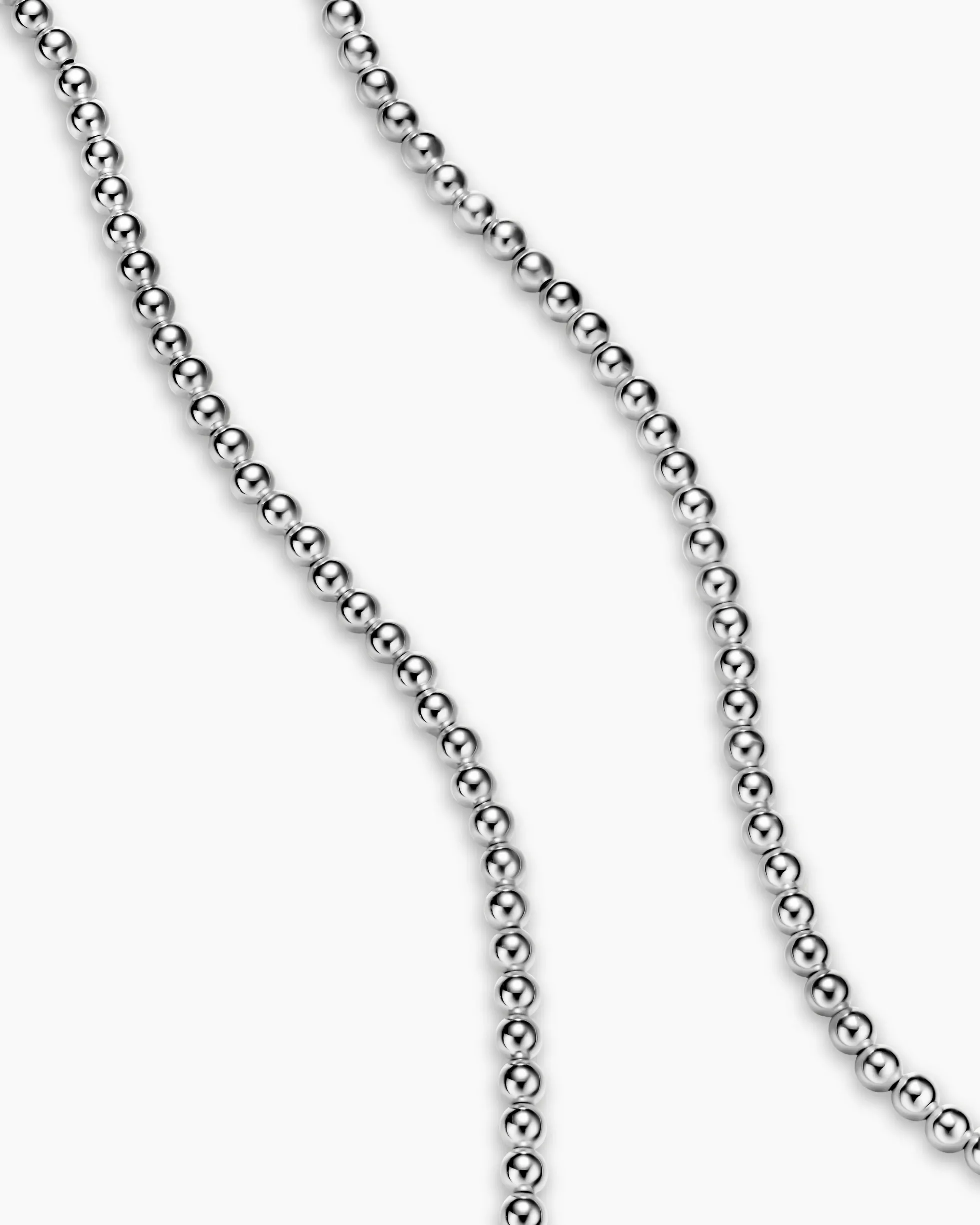 Spiritual Beads Metal Bead Necklace Sterling Silver, 4mm
