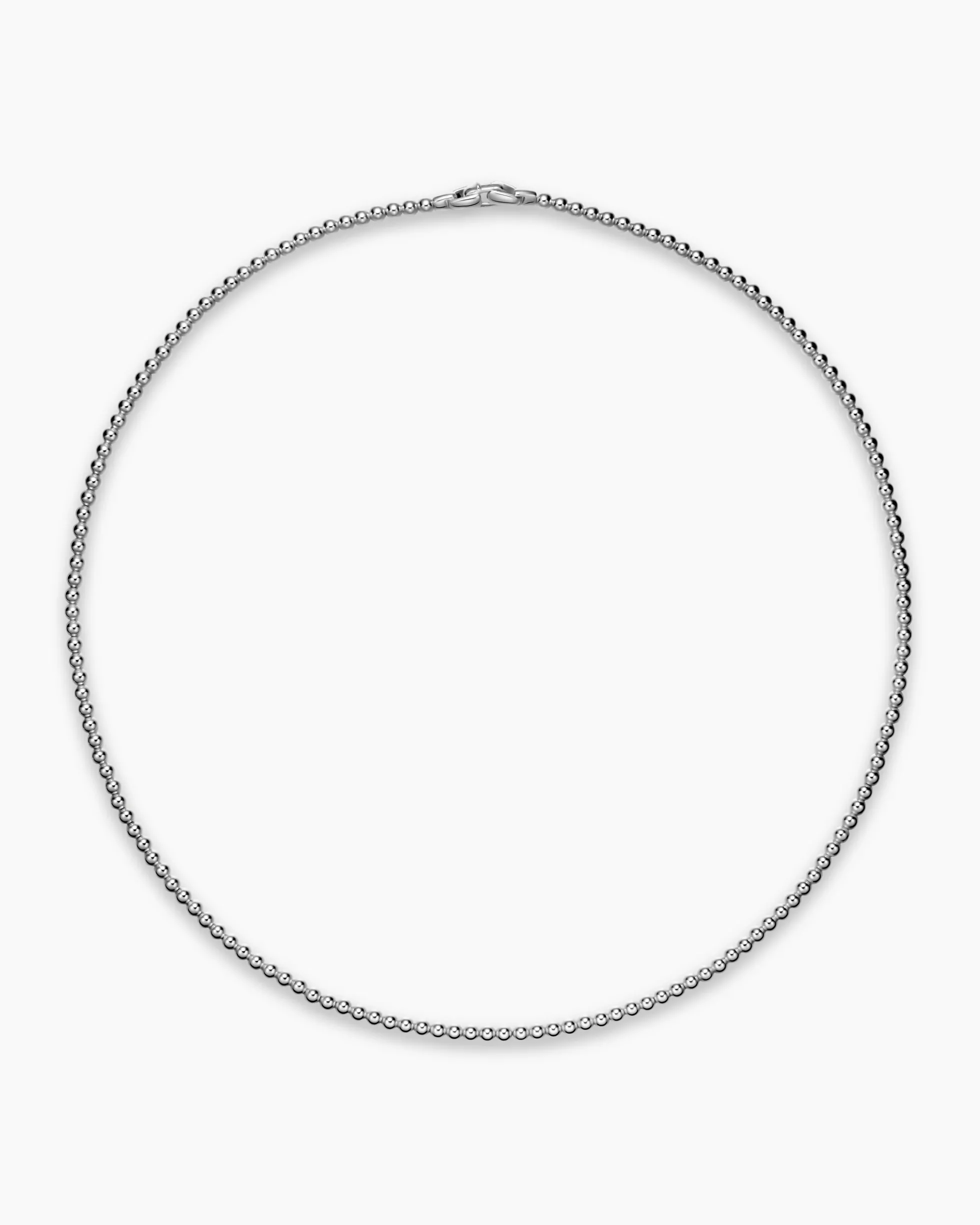 Spiritual Beads Metal Bead Necklace Sterling Silver, 4mm