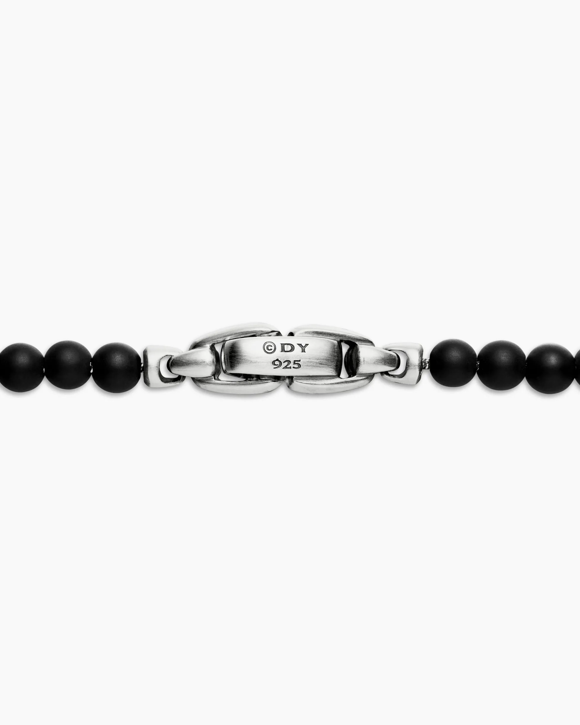 Spiritual Beads Necklace Black Onyx with Sterling Silver, 4mm