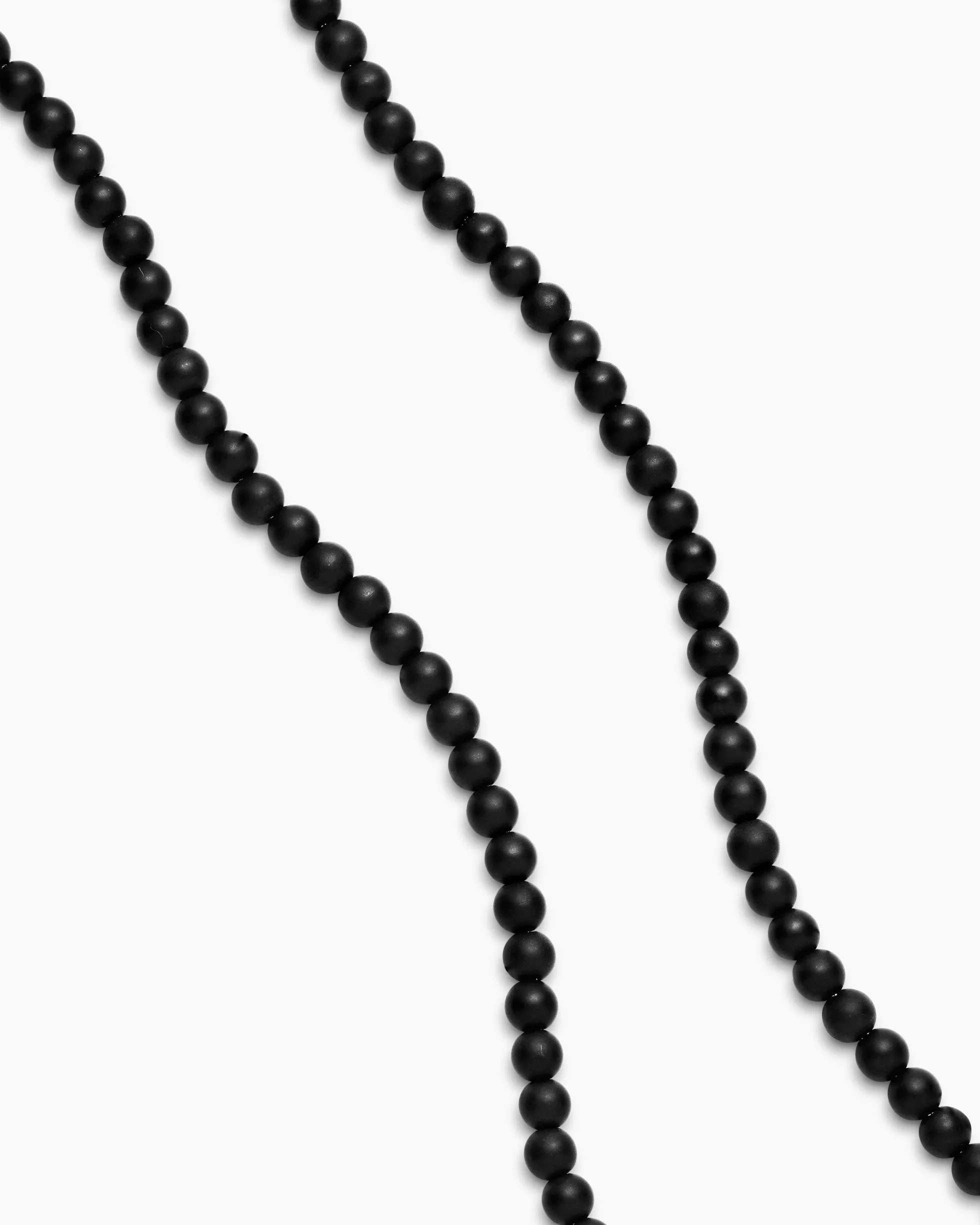 Spiritual Beads Necklace Black Onyx with Sterling Silver, 4mm