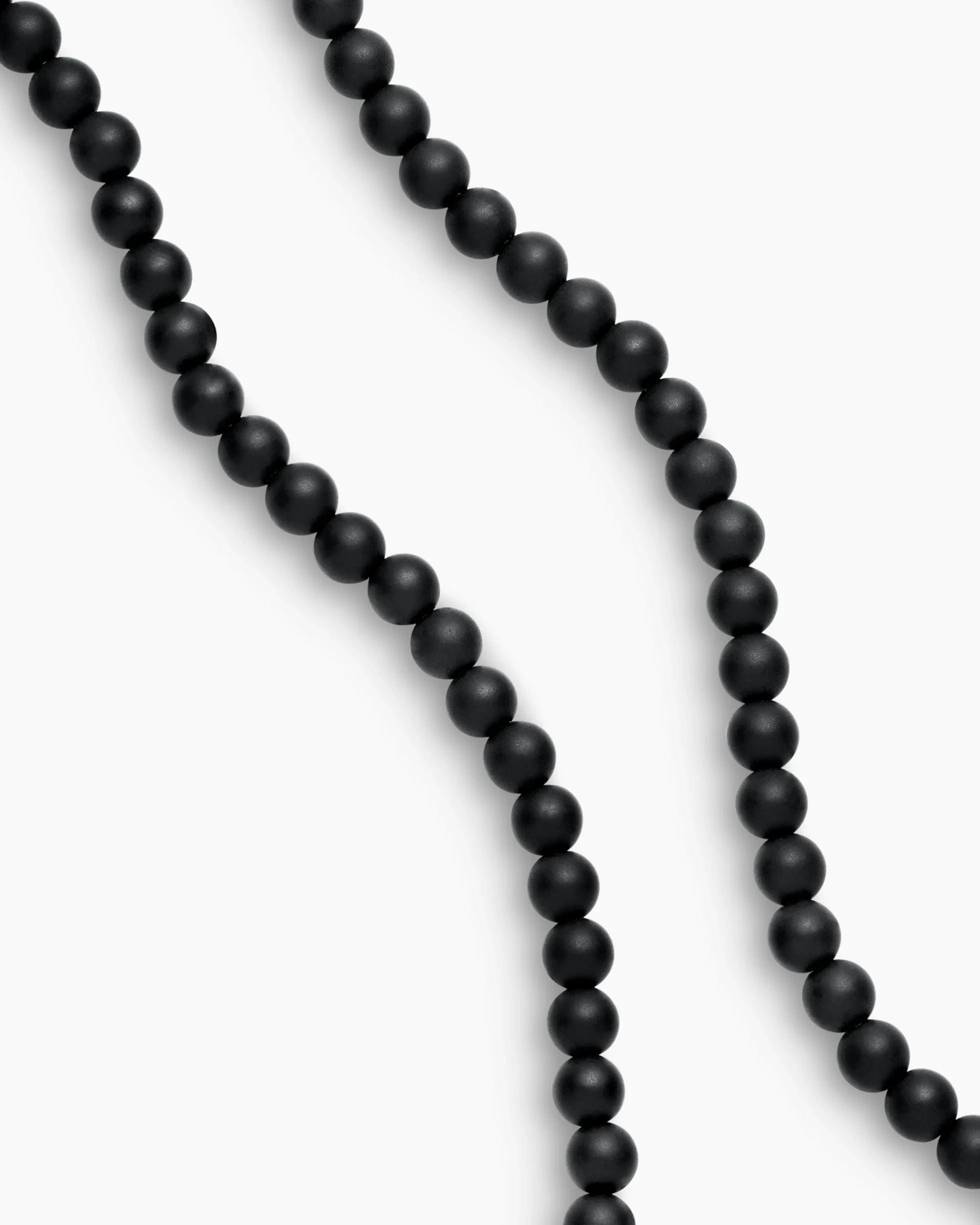 Spiritual Beads Necklace Black Onyx with Sterling Silver, 5mm