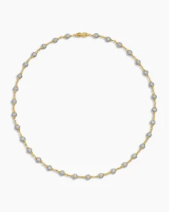 Spiritual Beads Necklace 18K Yellow Gold with Diamonds, 6mm