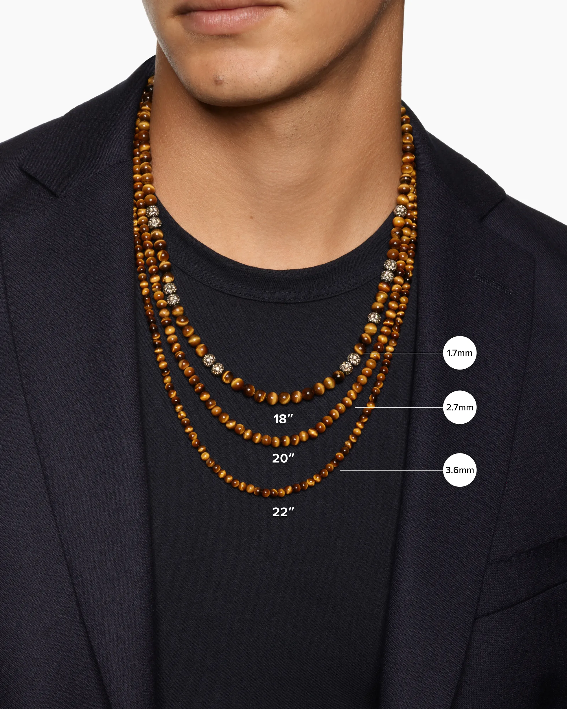 Spiritual Beads Necklace Nephrite Jade and 18K Yellow Gold, 4mm