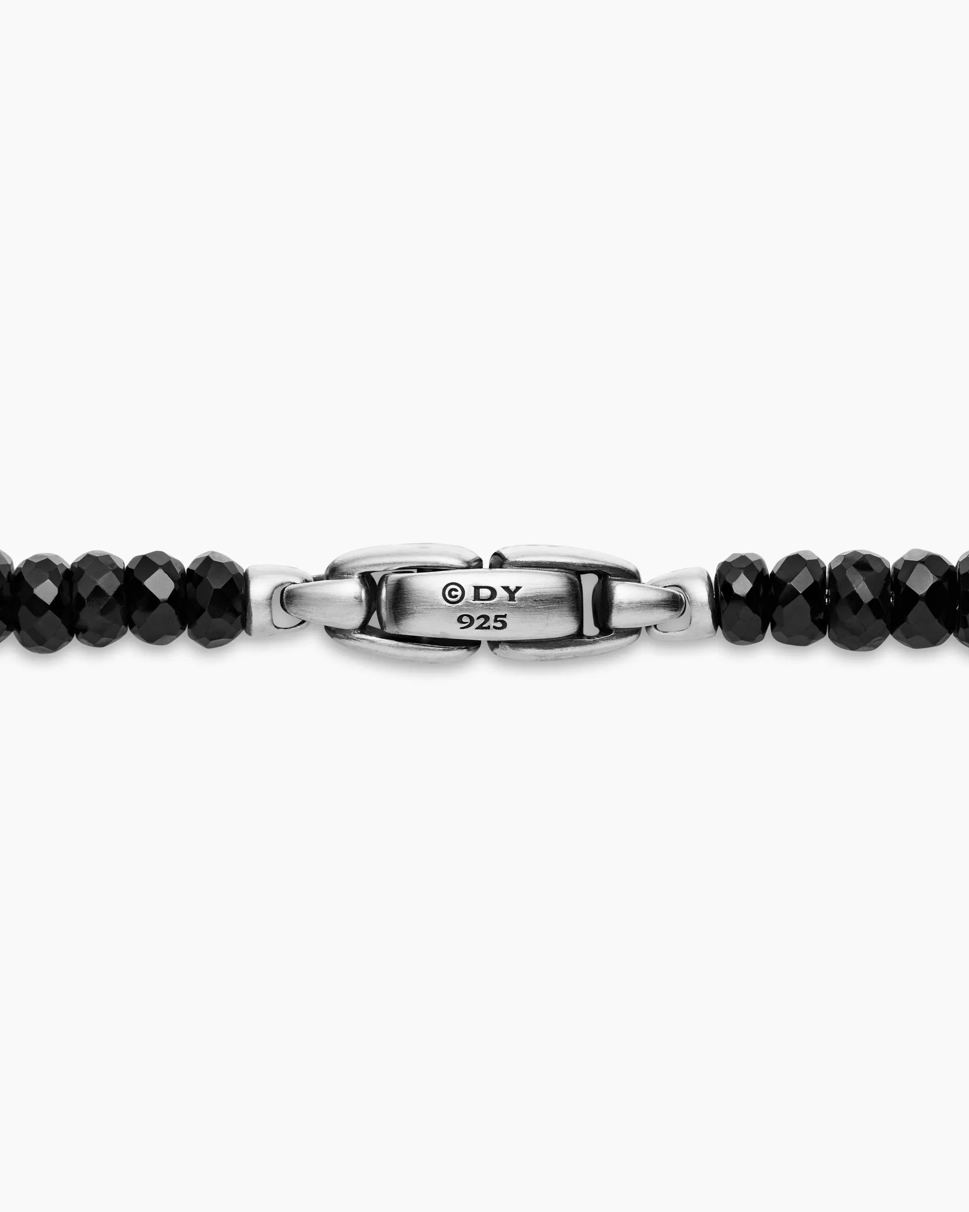 Spiritual Beads Necklace Sterling Silver with Black Spinel, 5mm