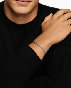 Spiritual Beads Tile Bracelet 18K White Gold, 4.7mm