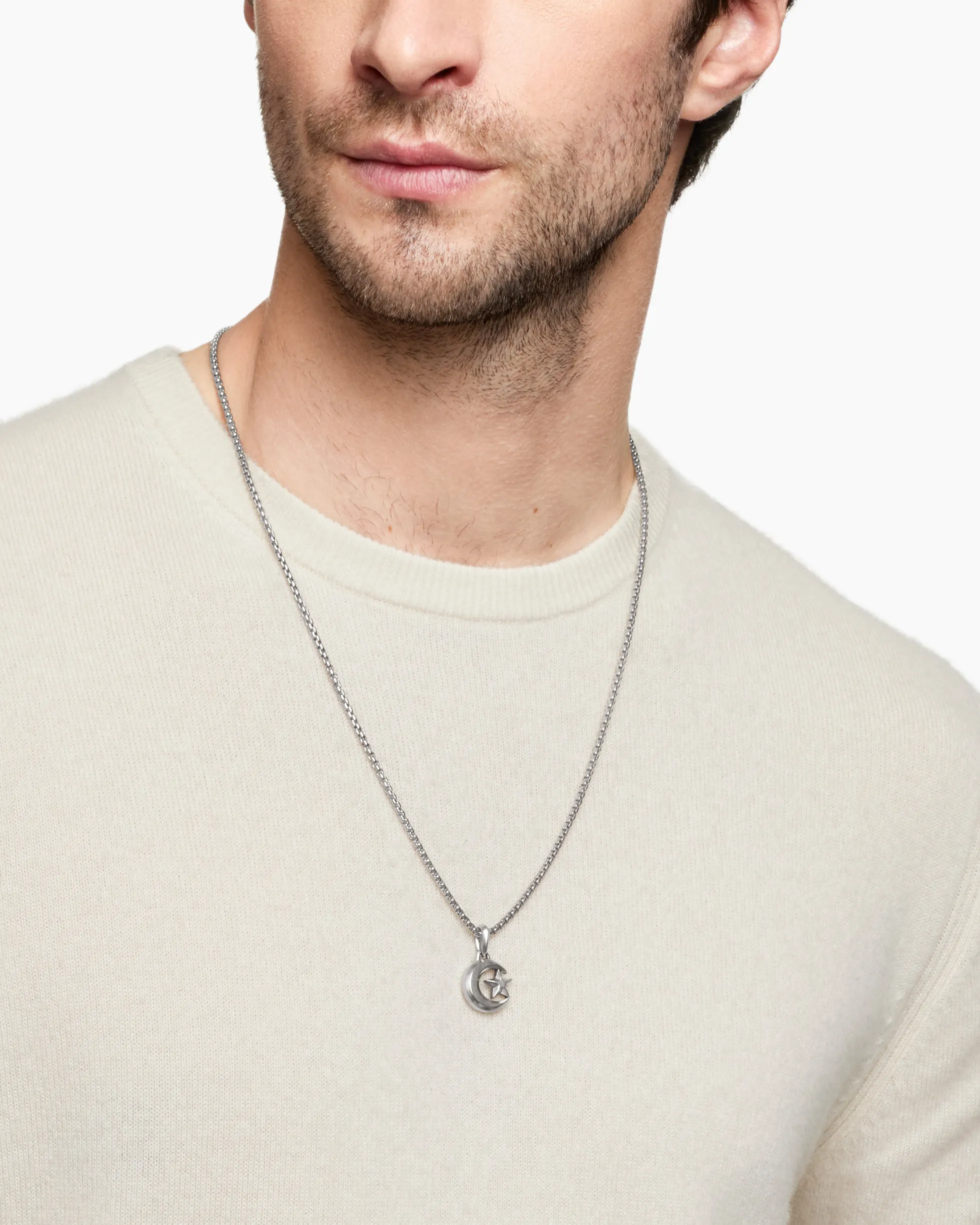 Star and Crescent Amulet Sterling Silver, 17.2mm