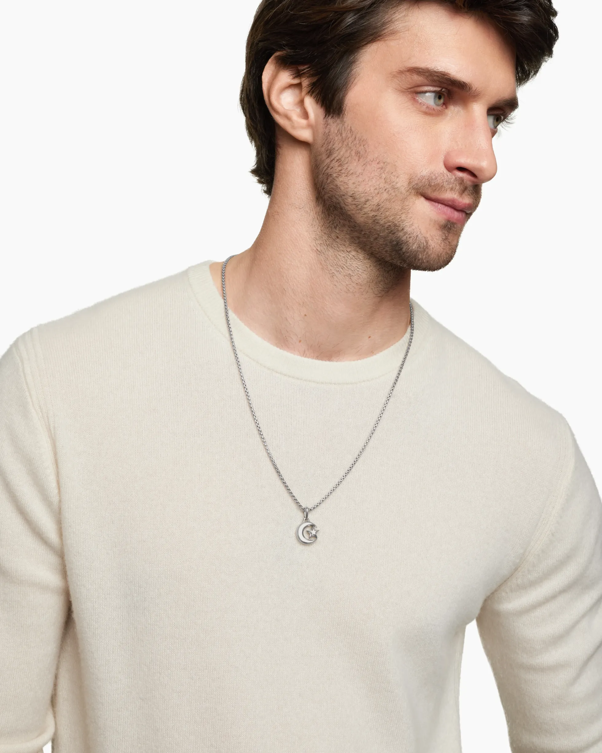 Star and Crescent Amulet Sterling Silver, 17.2mm