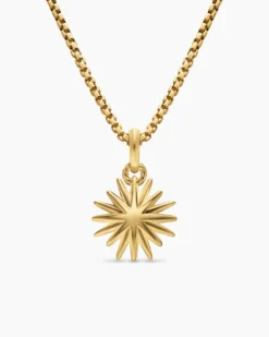Starburst Amulet 18K Yellow Gold, 14mm