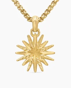 Starburst Charm 18K Yellow Gold, 21.5mm