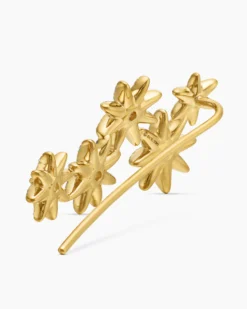 Starburst Climber Earrings 18K Yellow Gold with Diamonds, 23mm