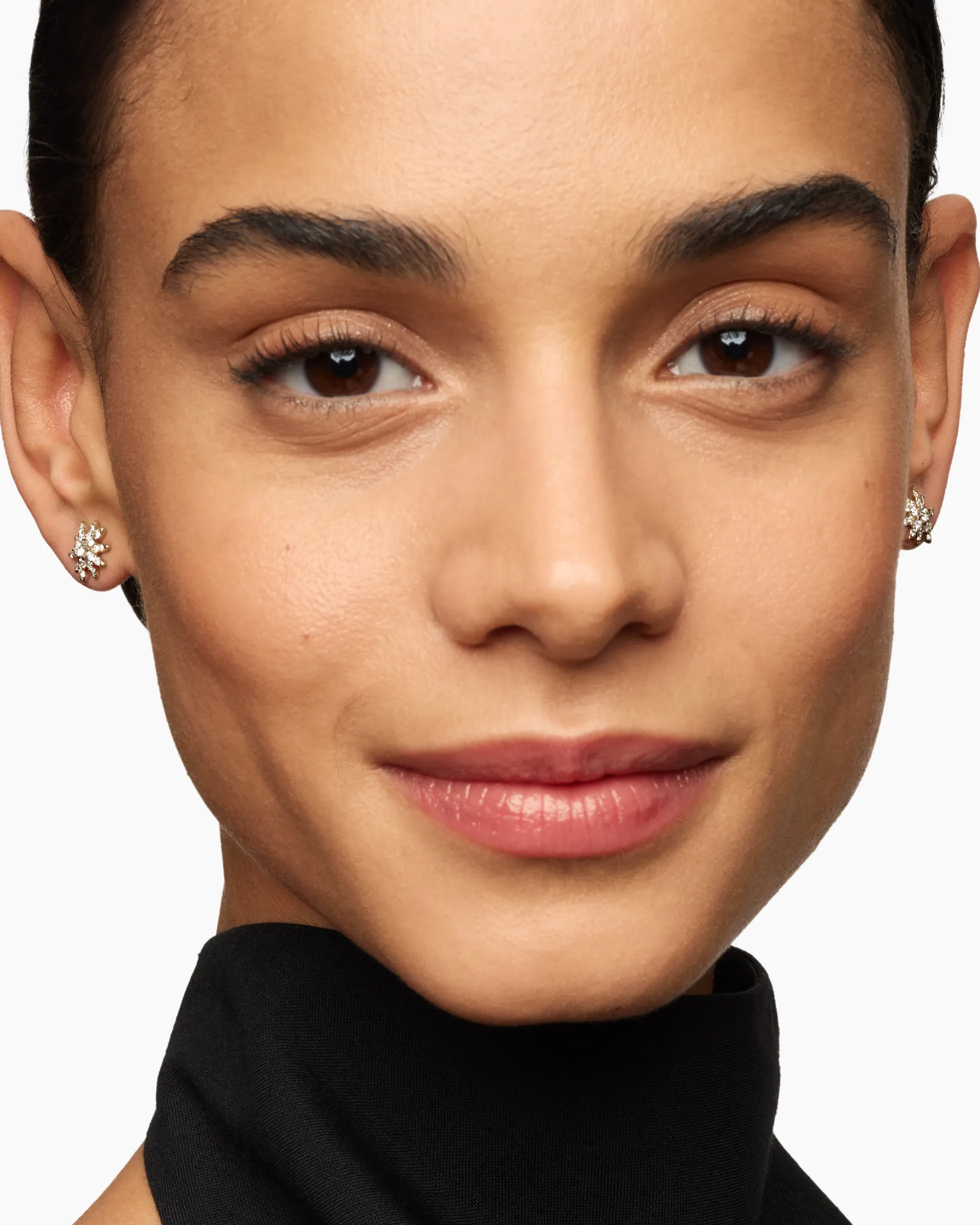 Starburst Cluster Drop Earrings 18K Yellow Gold with Diamonds, 23.7mm