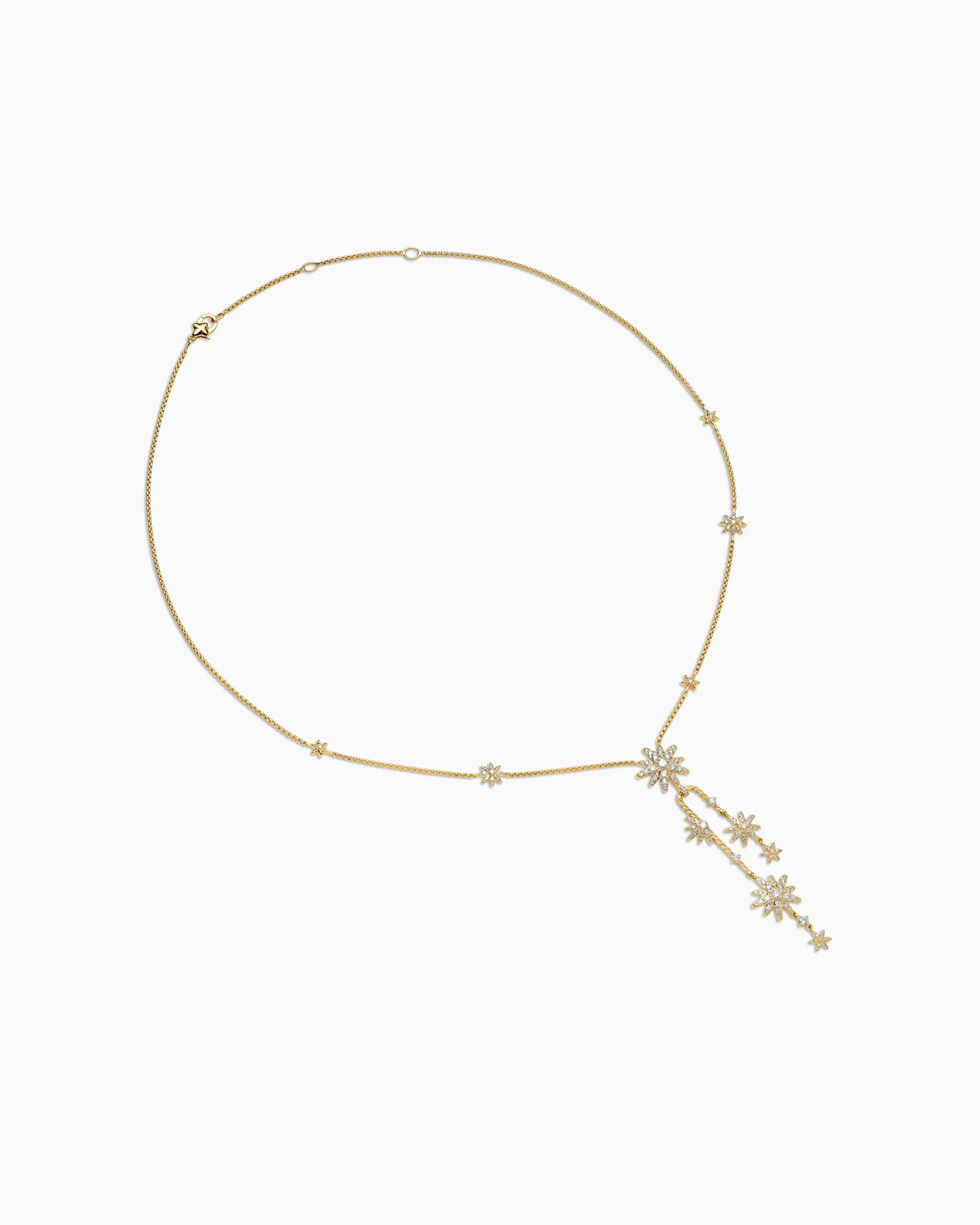 Starburst Cluster Necklace 18K Yellow Gold with Diamonds, 66mm