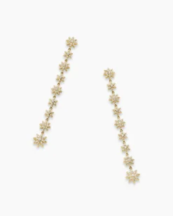 Starburst Drop Earrings 18K Yellow Gold with Diamonds, 70.9mm