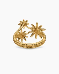 Starburst Multi Star Ring 18K Yellow Gold with Diamonds, 17.7mm