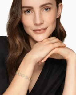 Starburst Pavé Tennis Bracelet 18K Yellow Gold with Diamonds, 12.3mm