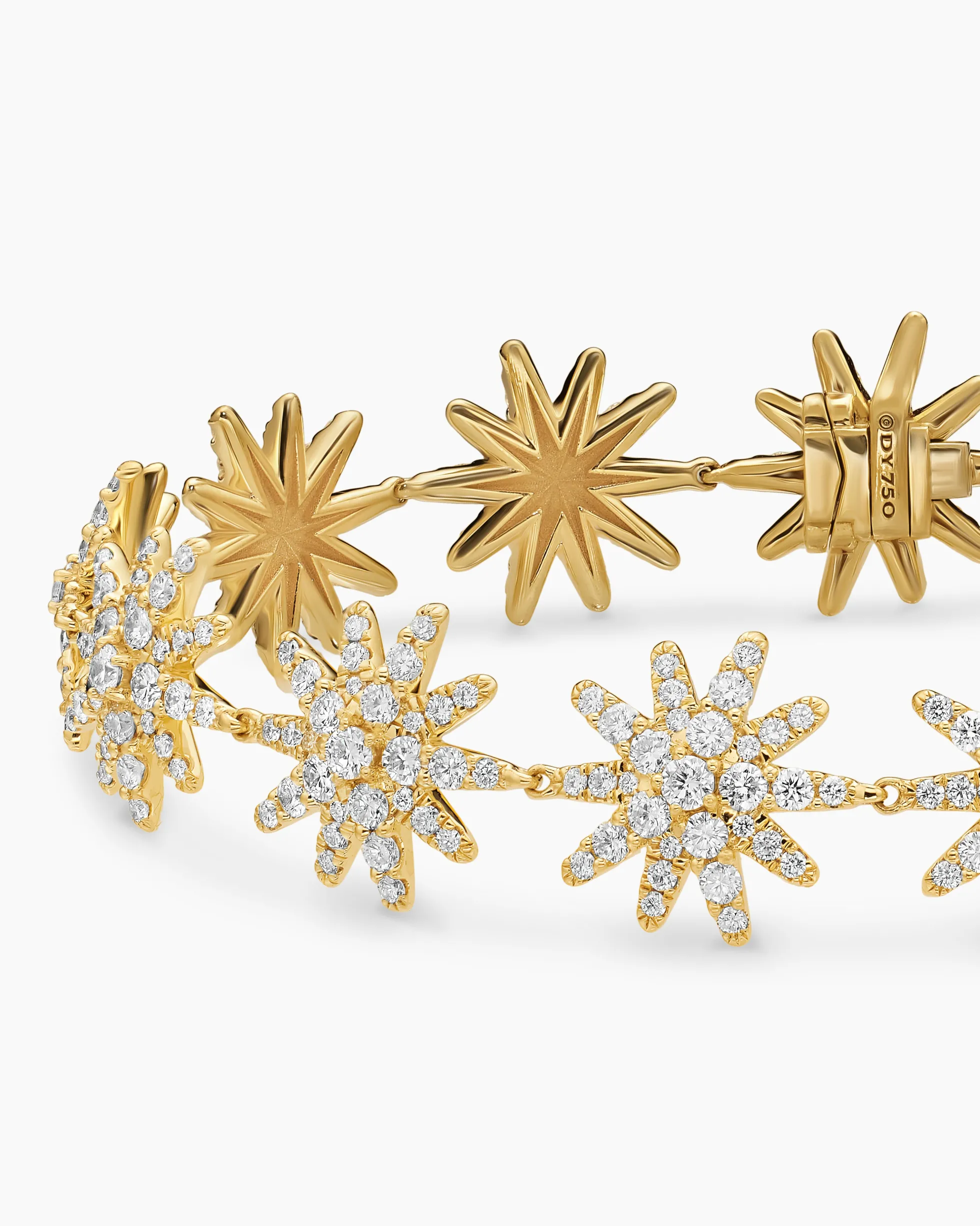 Starburst Pavé Tennis Bracelet 18K Yellow Gold with Diamonds, 12.3mm