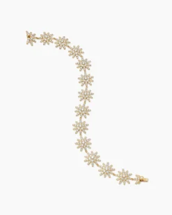 Starburst Pavé Tennis Bracelet 18K Yellow Gold with Diamonds, 12.3mm