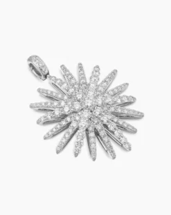 Starburst Pendant 18K White Gold with Full Pavé Diamonds, 33.7mm