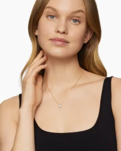 Starburst Pendant Necklace 18K Yellow Gold with Diamonds, 11mm