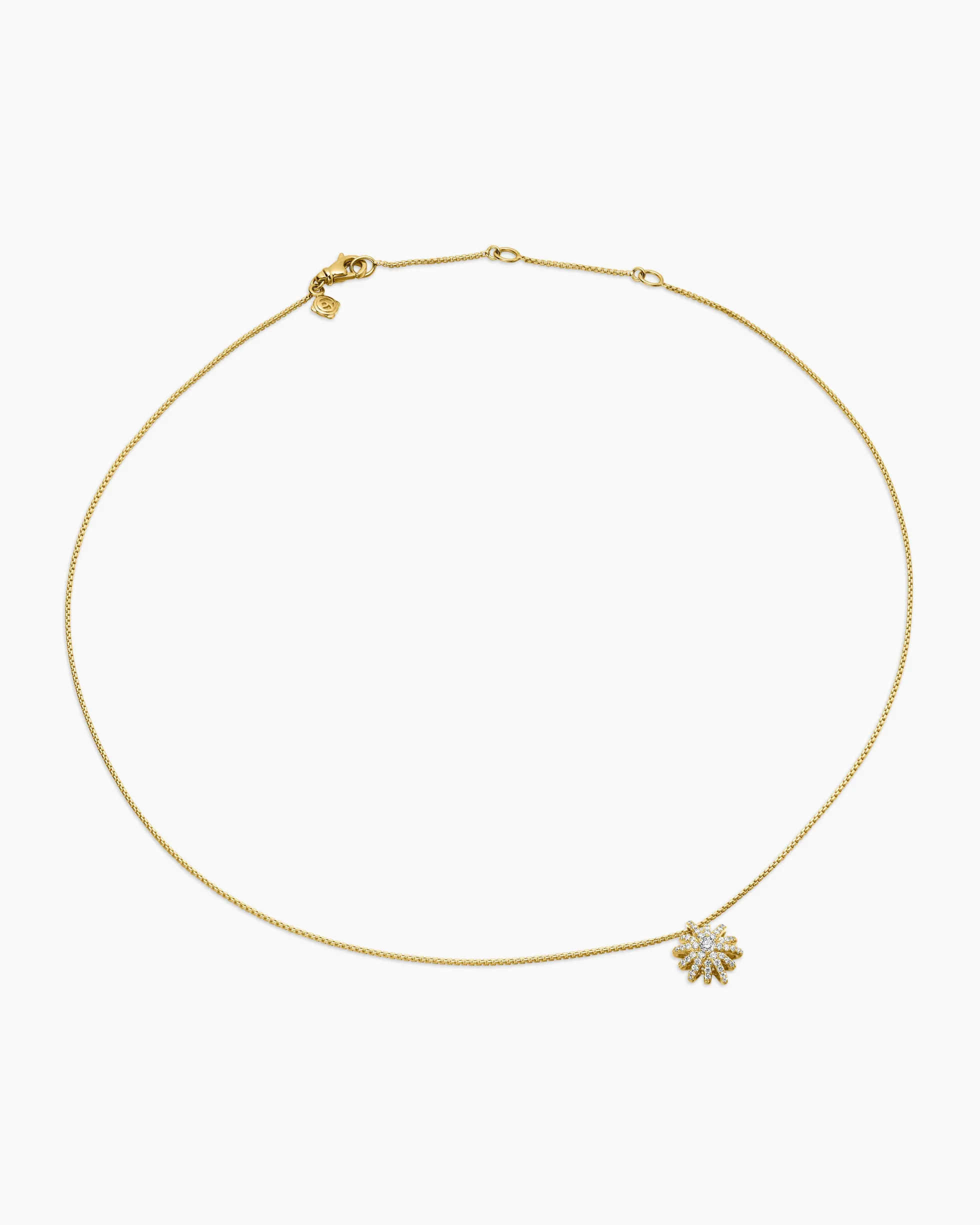 Starburst Pendant Necklace 18K Yellow Gold with Diamonds, 11mm