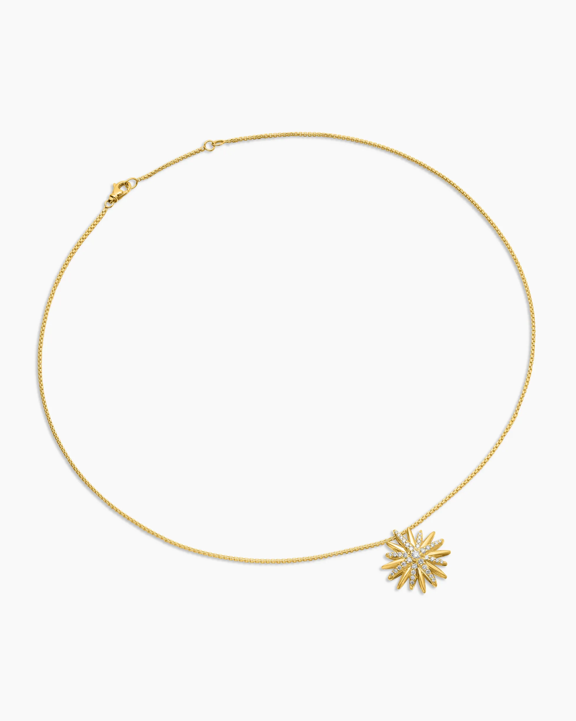Starburst Pendant Necklace 18K Yellow Gold with Diamonds, 19mm