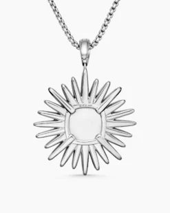Starburst Pendant Sterling Silver with Diamonds, 32mm