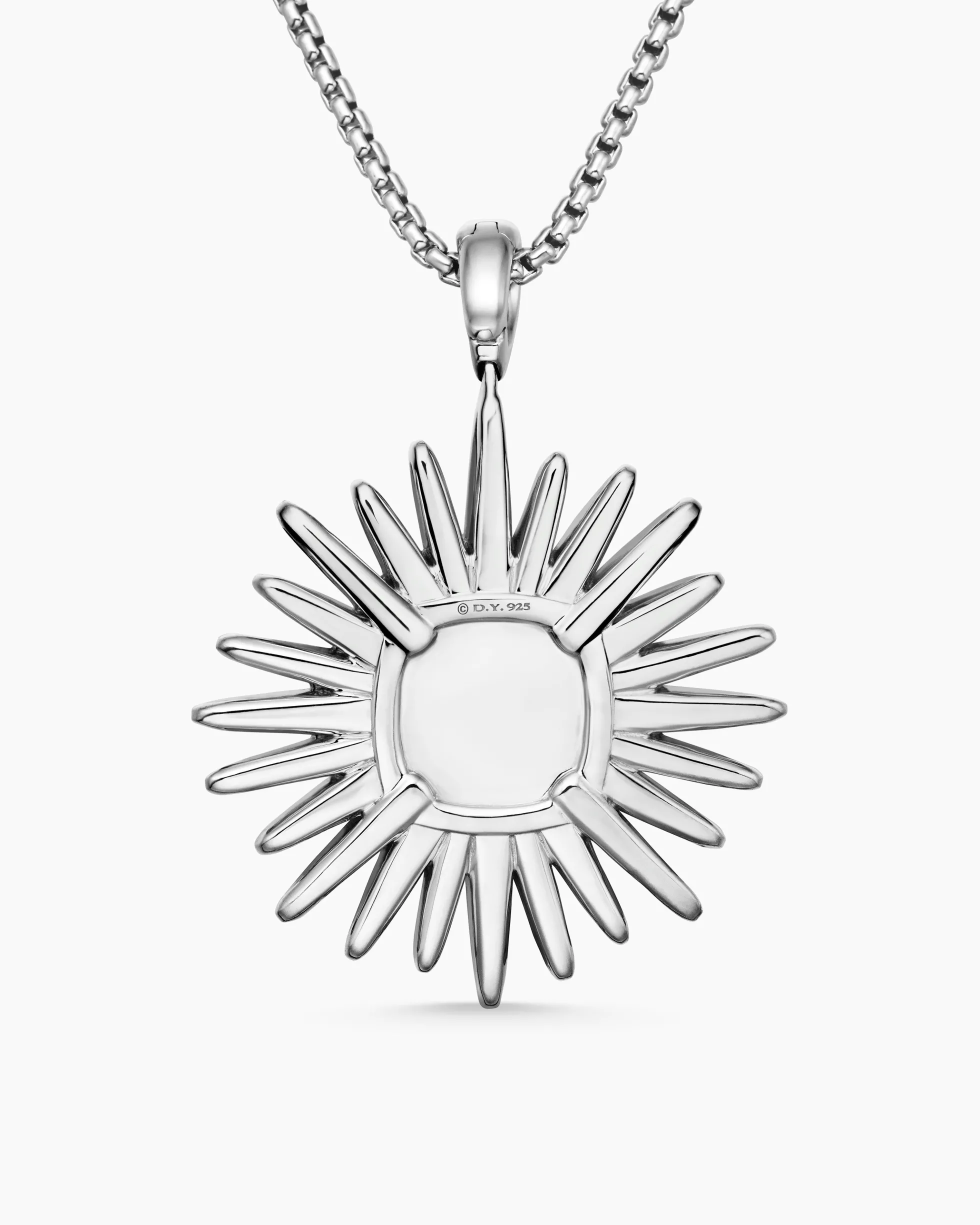 Starburst Pendant Sterling Silver with Diamonds, 32mm