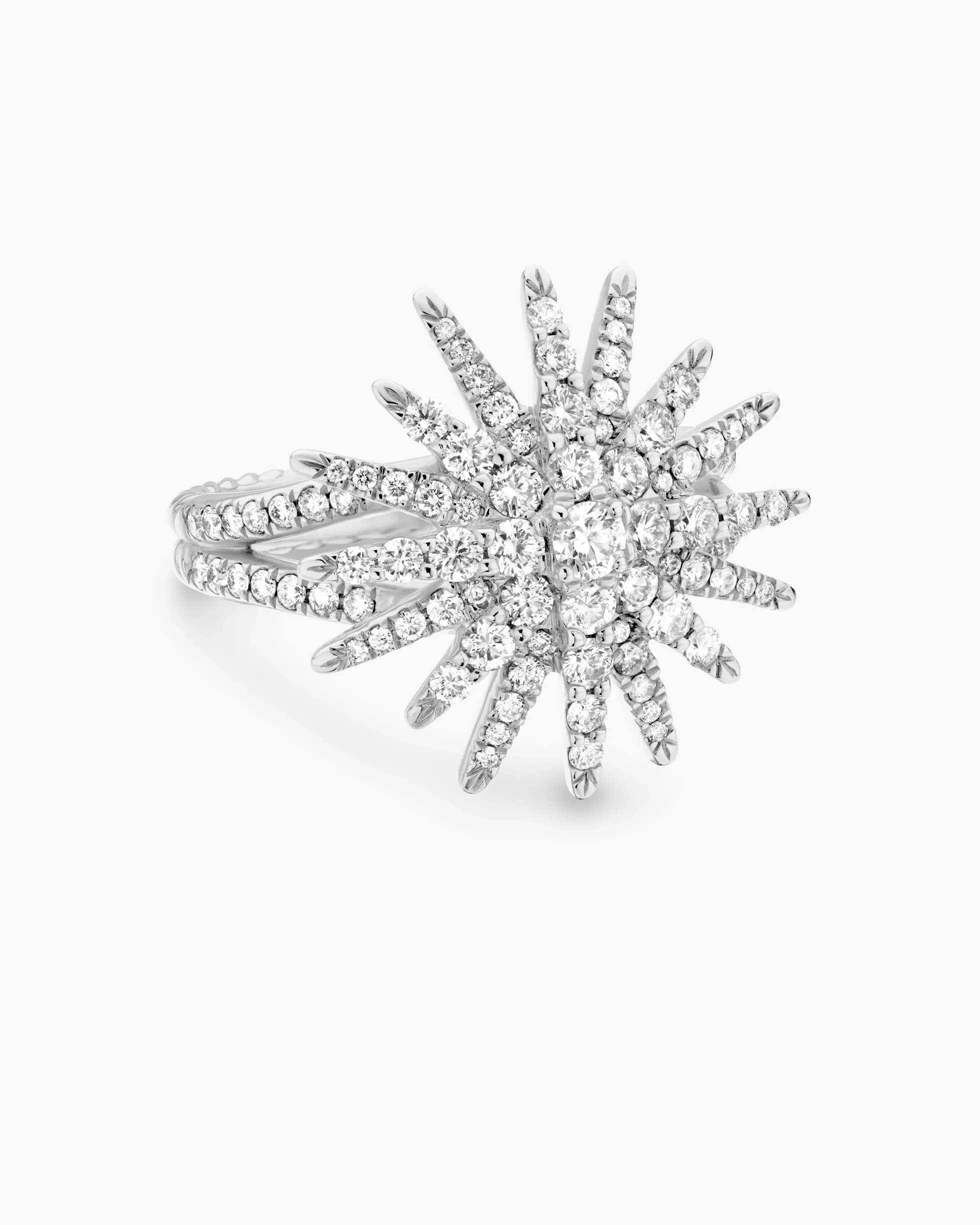 Starburst Ring 18K White Gold with Diamonds, 20mm