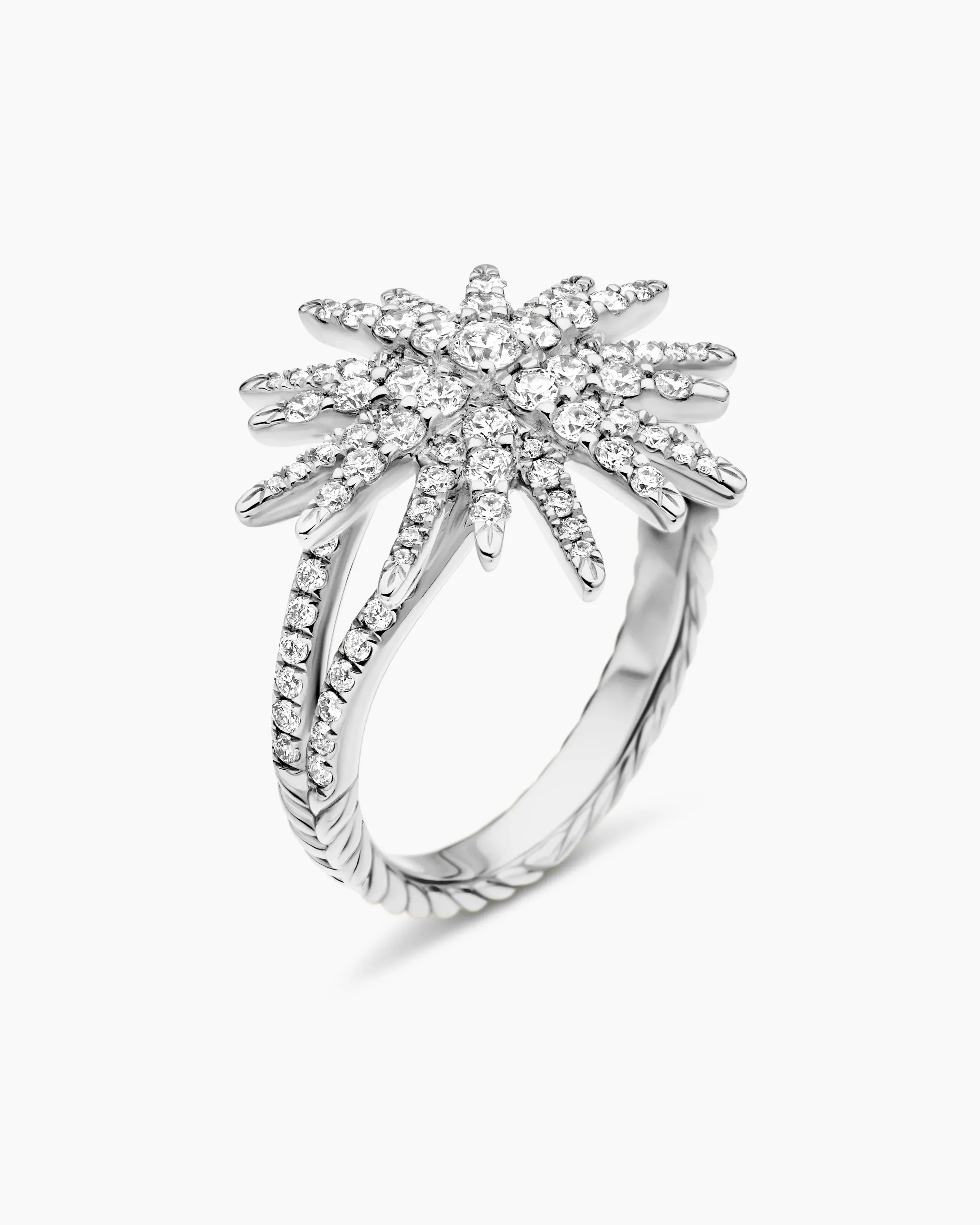 Starburst Ring 18K White Gold with Diamonds, 20mm