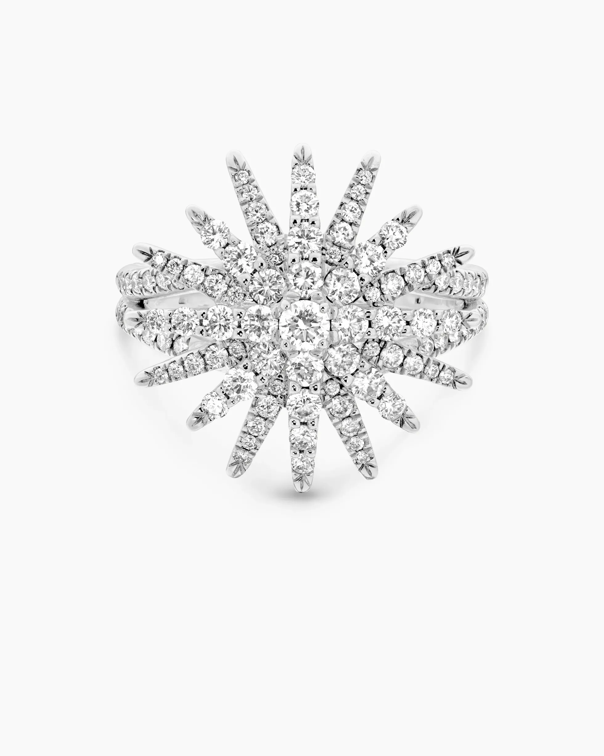 Starburst Ring 18K White Gold with Diamonds, 20mm