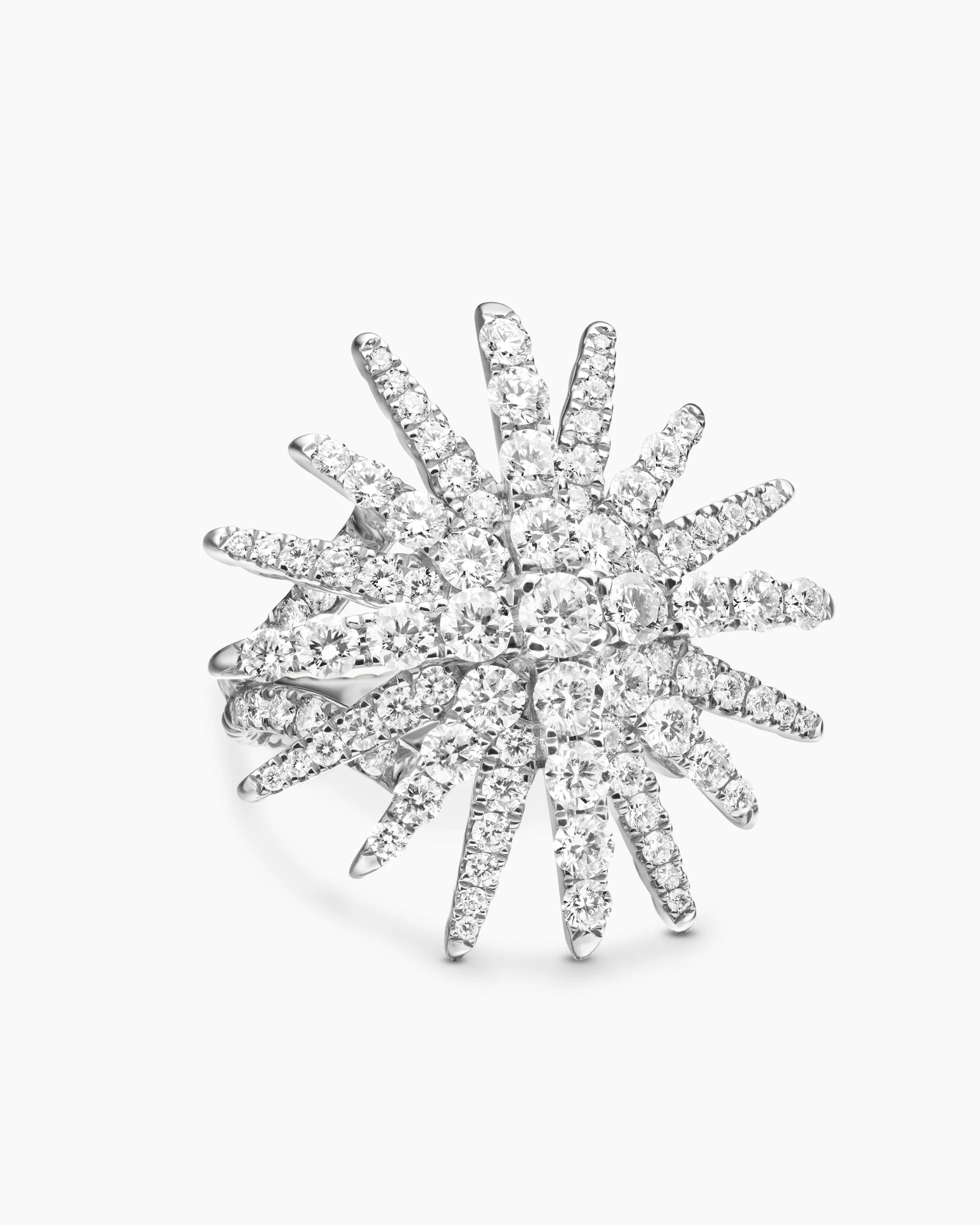 Starburst Ring 18K White Gold with Diamonds, 28mm