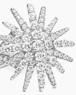 Starburst Ring 18K White Gold with Diamonds, 28mm