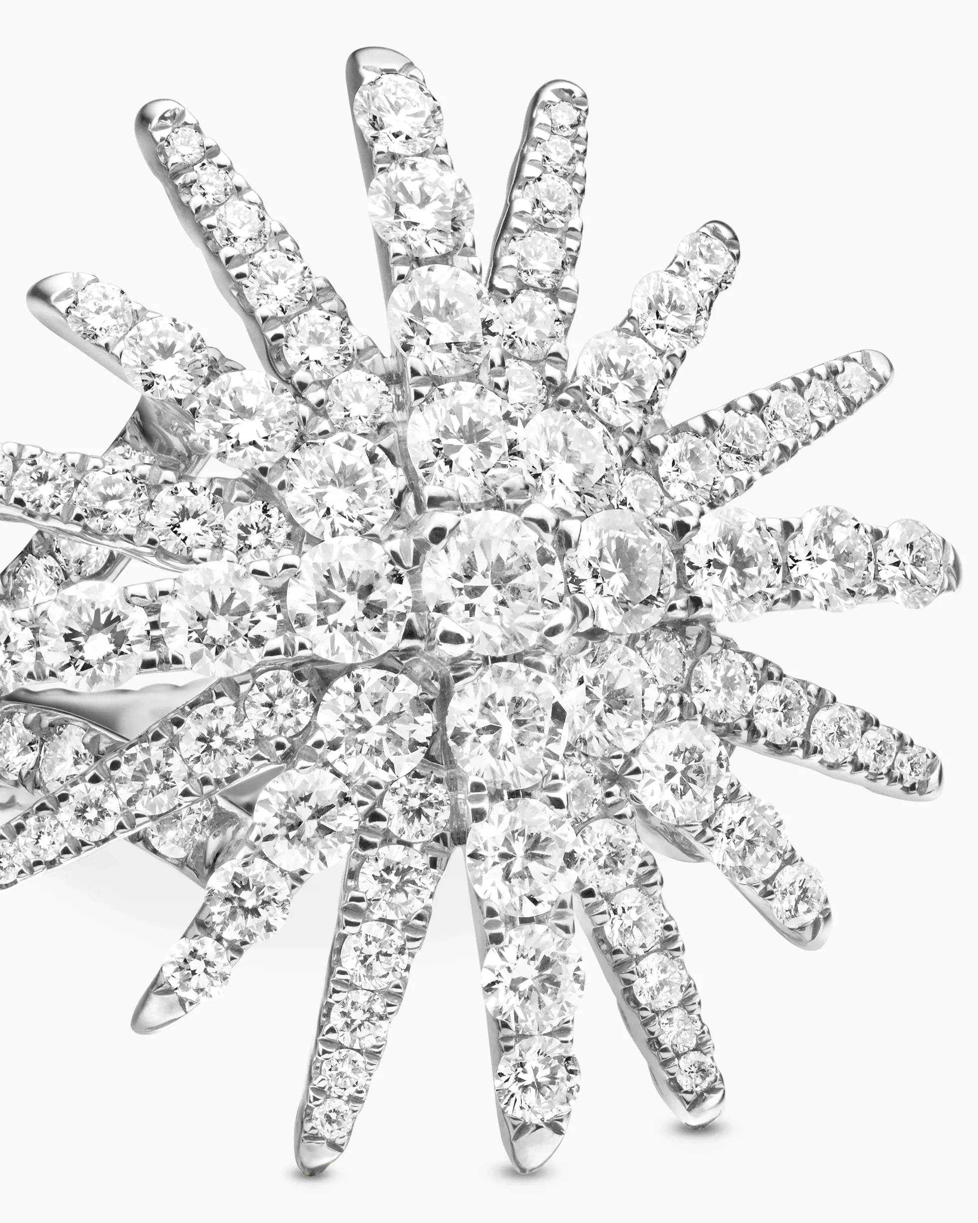 Starburst Ring 18K White Gold with Diamonds, 28mm