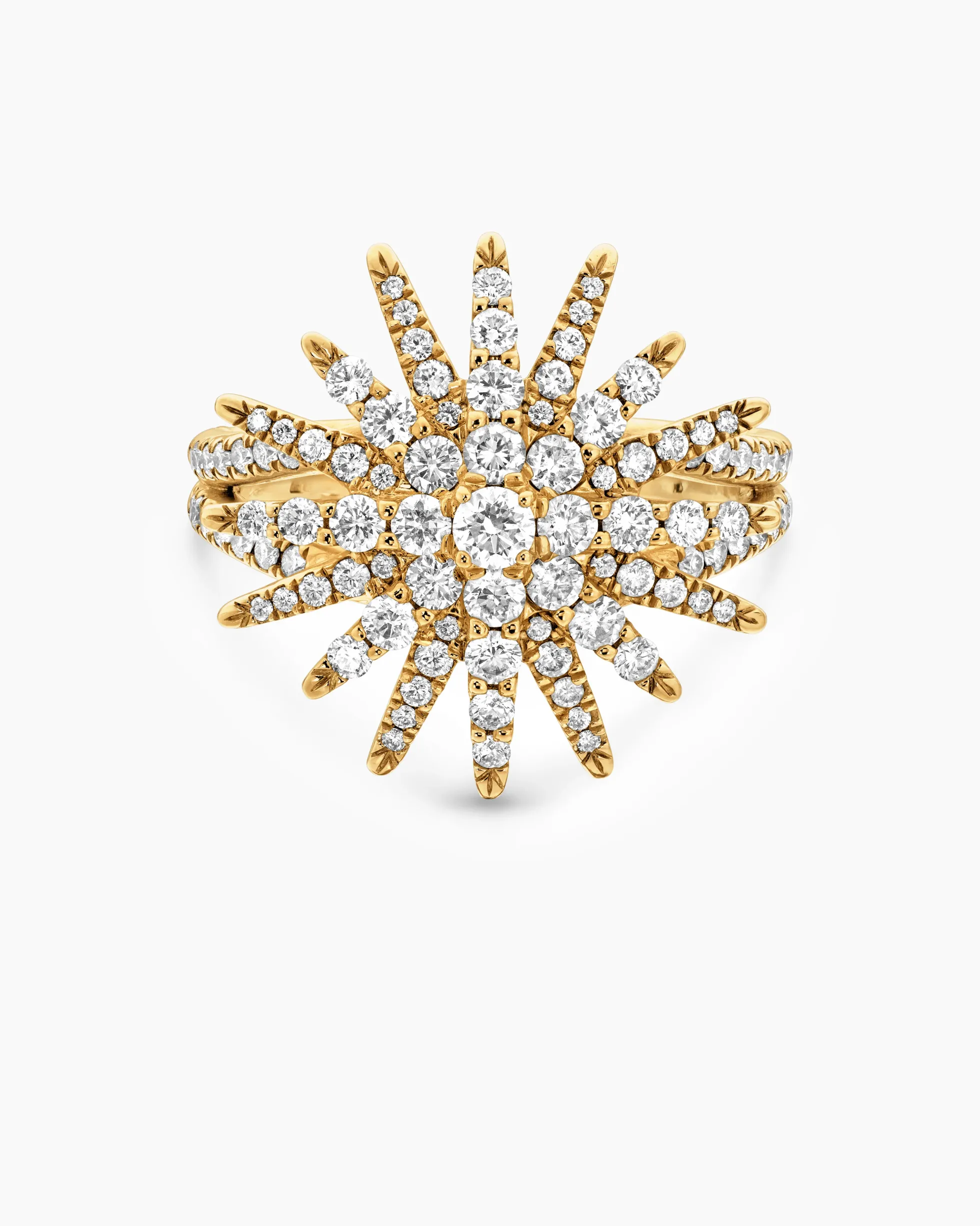 Starburst Ring 18K Yellow Gold with Diamonds, 20mm