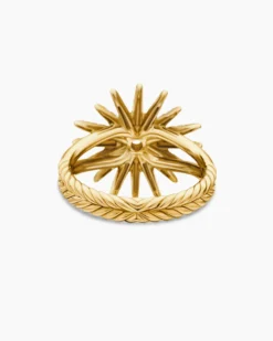 Starburst Ring 18K Yellow Gold with Diamonds, 20mm