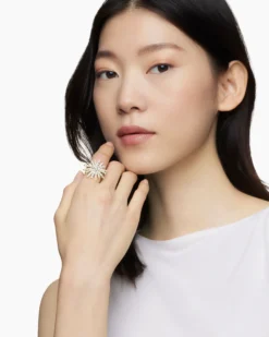 Starburst Ring 18K Yellow Gold with Diamonds, 28mm