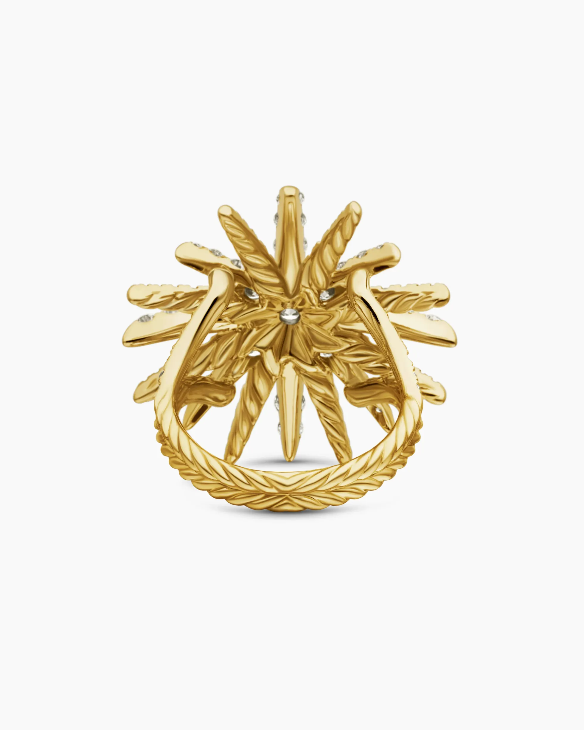 Starburst Ring 18K Yellow Gold with Diamonds, 28mm