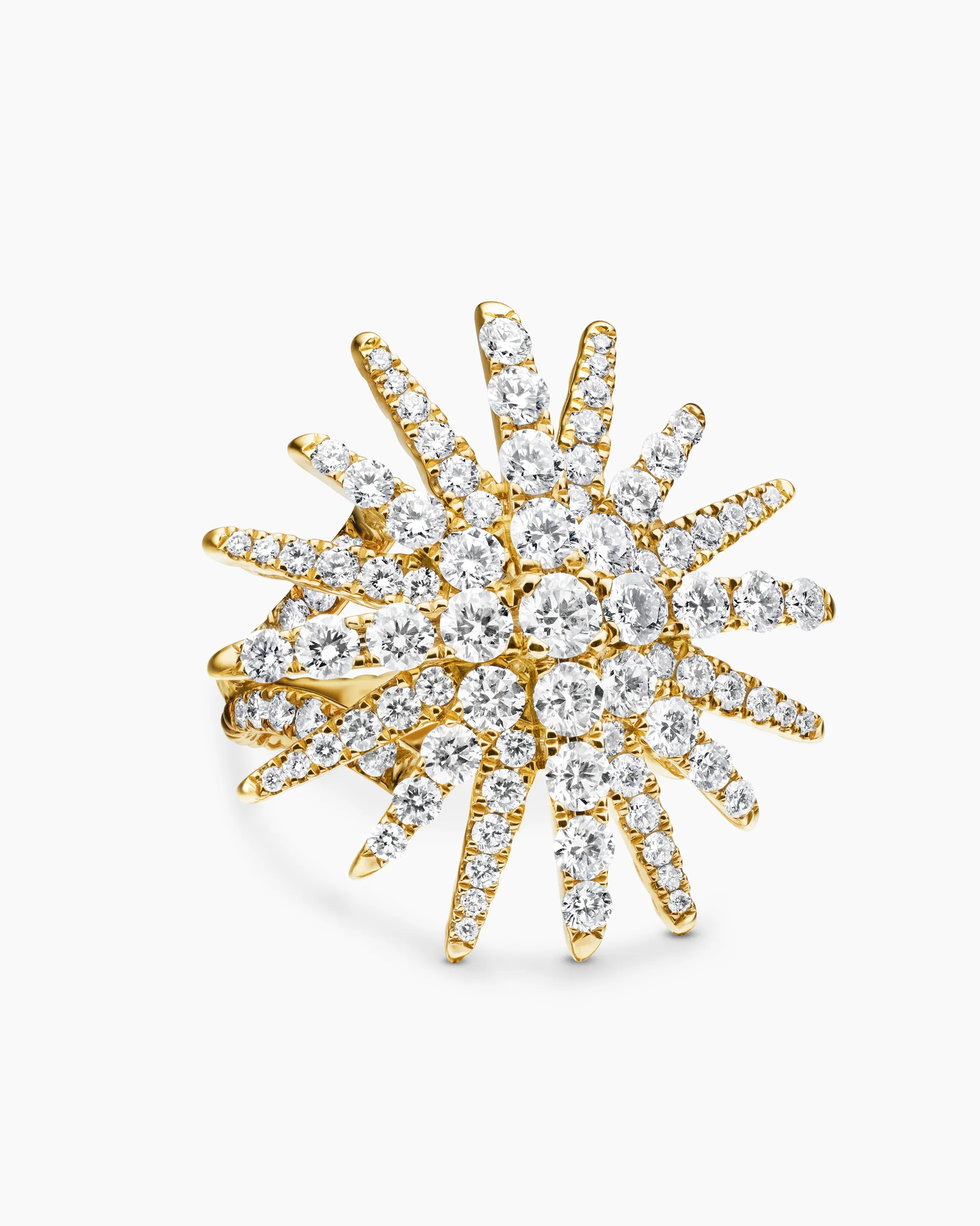 Starburst Ring 18K Yellow Gold with Diamonds, 28mm