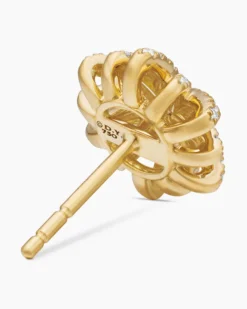 Starburst Stud Earrings 18K Yellow Gold with Diamonds, 11.7mm