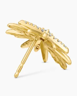 Starburst Stud Earrings 18K Yellow Gold with Diamonds, 19mm