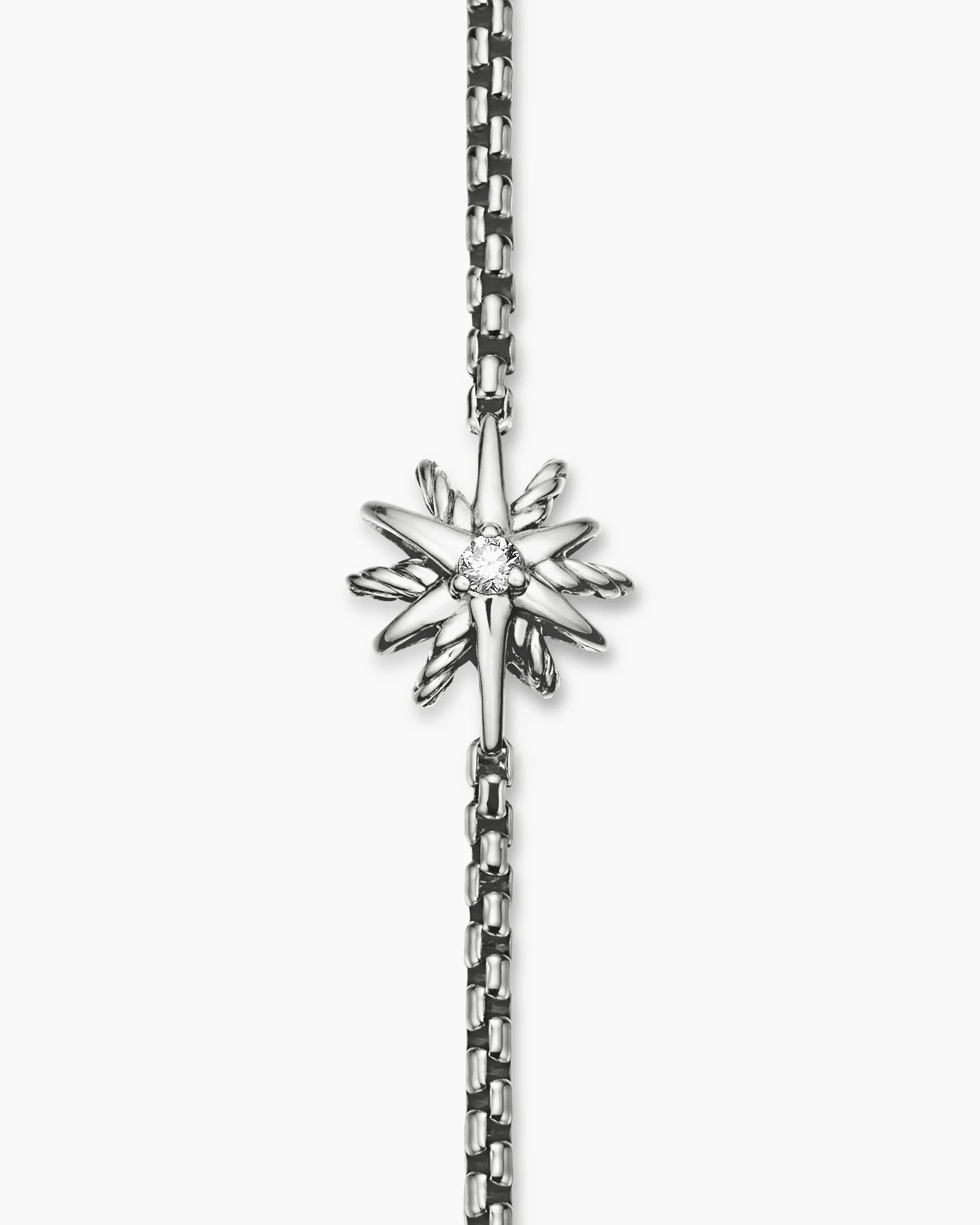 Starburst Teen Bracelet Sterling Silver with Center Diamond, 8mm